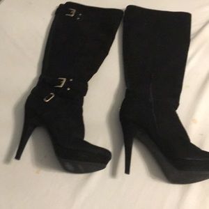 Over the knee high heel boots